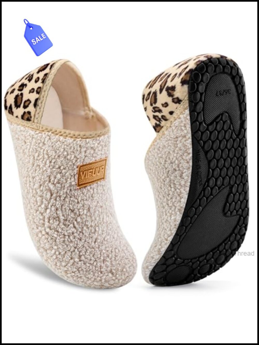 Fuzzy Fleece Slipper Socks Slip On House Shoes Anti-Slip Sole